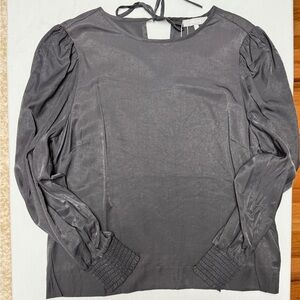 Fun 2 Fun Graphite Blouse with Long Sleeves